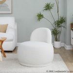 LumiSource Kimi White Sherpa Contemporary Accent Chair
