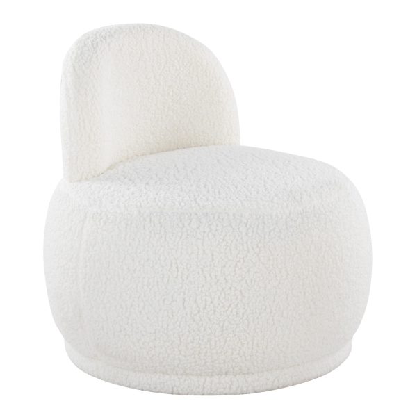 LumiSource Kimi White Sherpa Contemporary Accent Chair 3