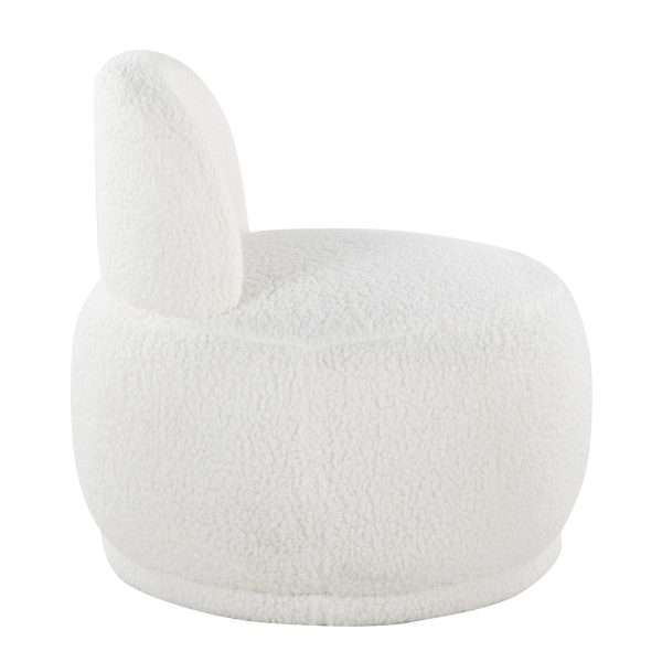 LumiSource Kimi White Sherpa Contemporary Accent Chair 4