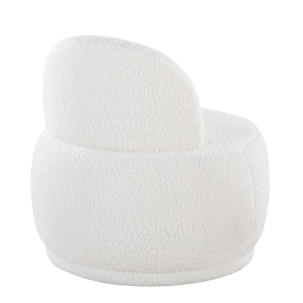 LumiSource Kimi White Sherpa Contemporary Accent Chair 5