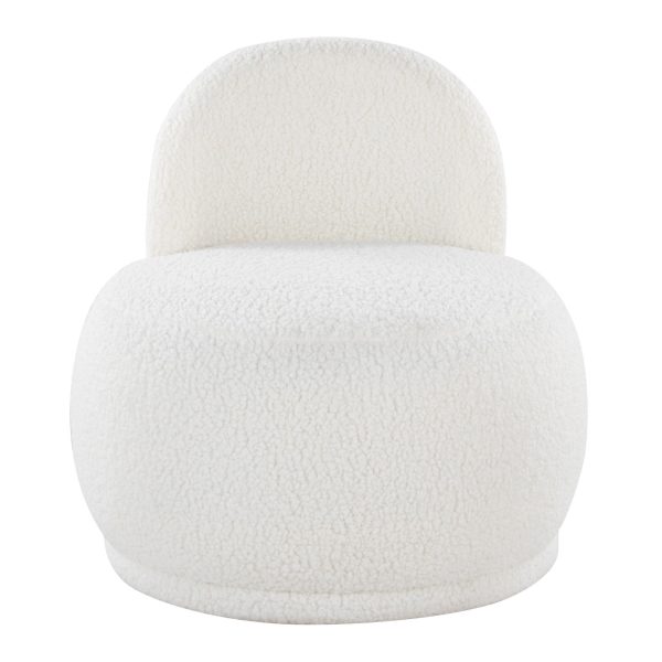 LumiSource Kimi White Sherpa Contemporary Accent Chair 7