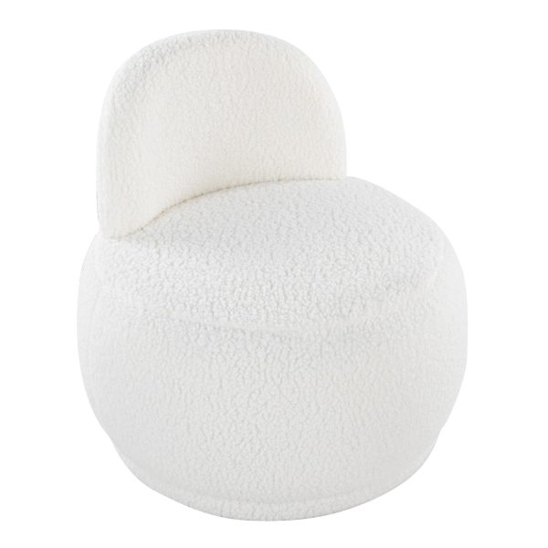 LumiSource Kimi White Sherpa Contemporary Accent Chair 8