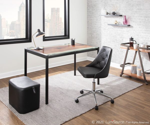LumiSource Live Edge Black Steel Contemporary Dining Table 1