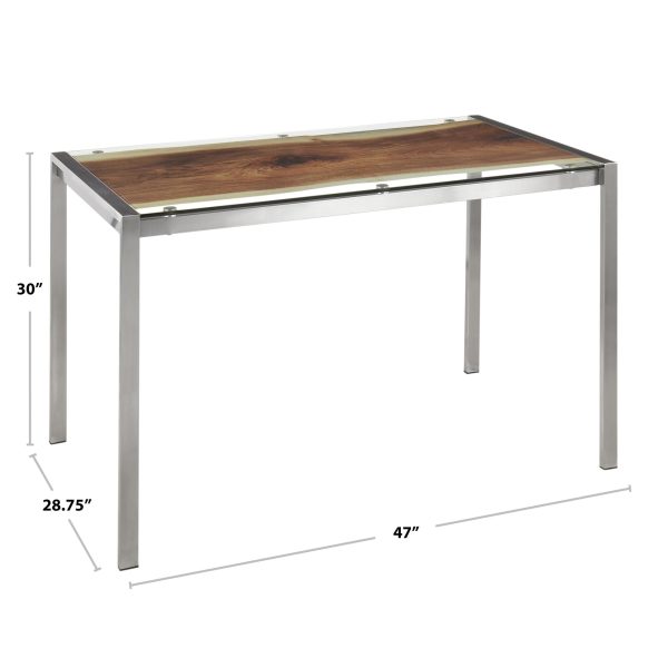 LumiSource Live Edge Black Steel Contemporary Dining Table 11