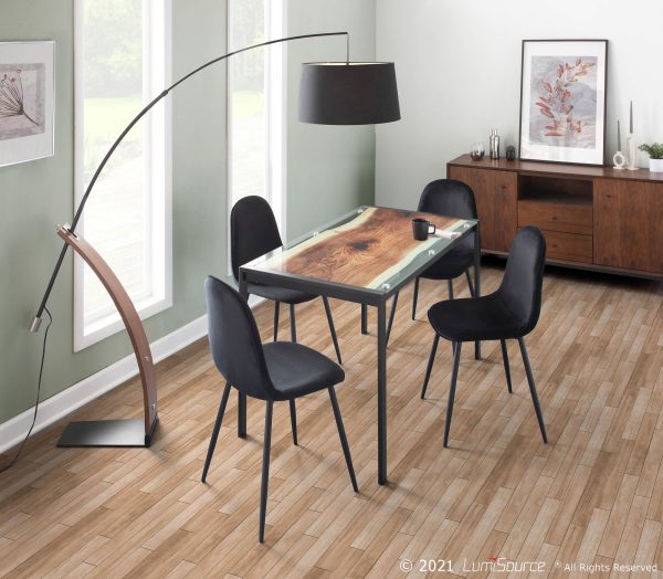 LumiSource Live Edge Black Steel Contemporary Dining Table 3