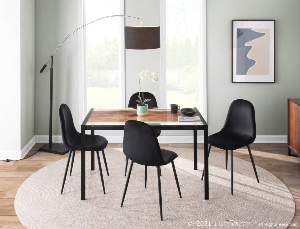 LumiSource Live Edge Black Steel Contemporary Dining Table 4