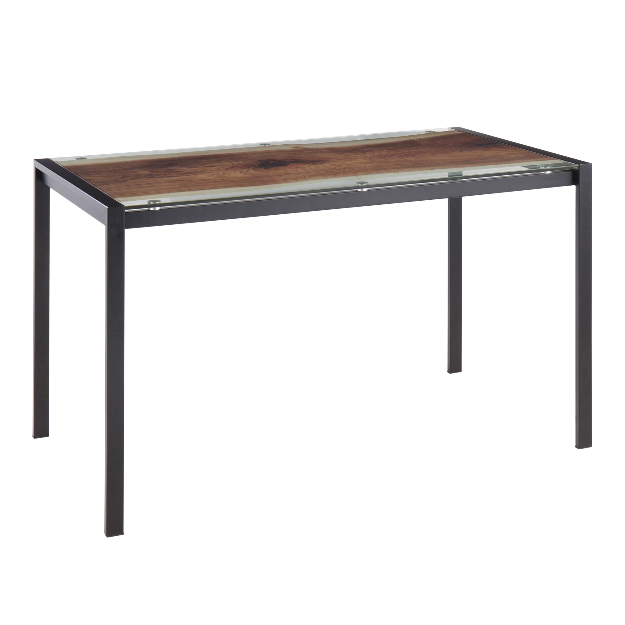 LumiSource Live Edge Black Steel Contemporary Dining Table 6 LumiSource Live Edge Black Steel Contemporary Dining Table - Image 6