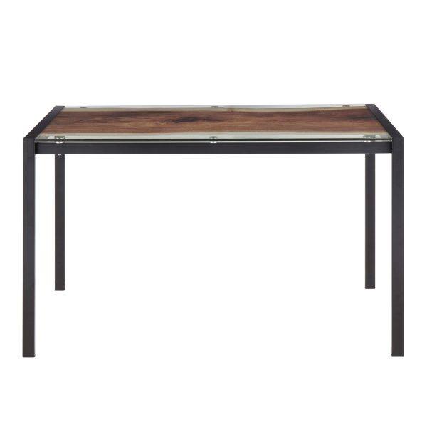 LumiSource Live Edge Black Steel Contemporary Dining Table 8