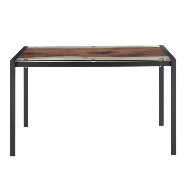 LumiSource Live Edge Black Steel Contemporary Dining Table 9