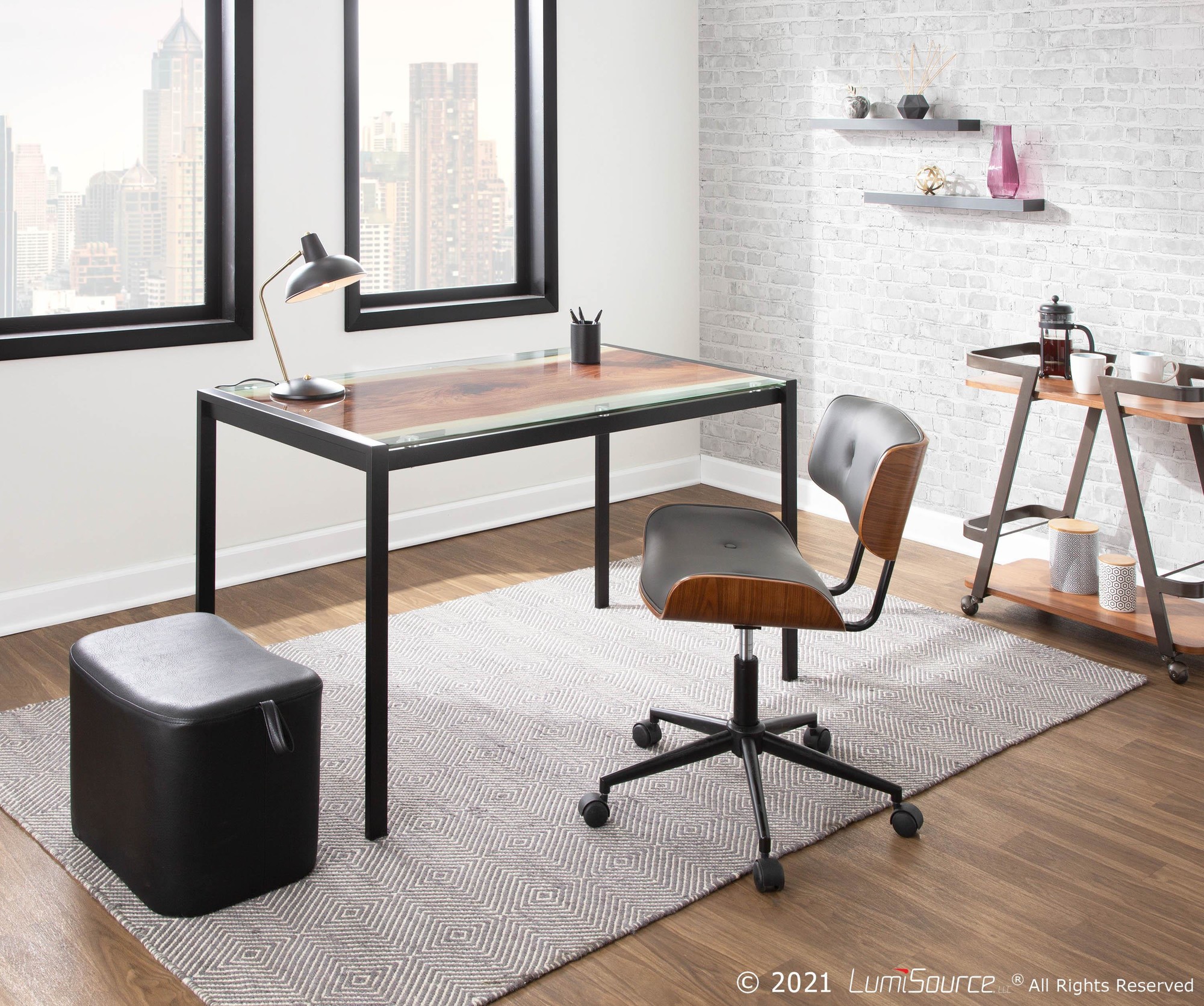 LumiSource Live Edge Black Steel Contemporary Dining Table 1 LumiSource Live Edge Black Steel Contemporary Dining Table