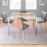 LumiSource Live Edge Contemporary Stainless Steel Glass Top Table 14 LumiSource Live Edge Contemporary Stainless Steel Glass Top Table
