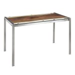 LumiSource Live Edge Contemporary Stainless Steel Glass Top Table 16 LumiSource Live Edge Contemporary Stainless Steel Glass Top Table