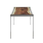 LumiSource Live Edge Contemporary Stainless Steel Glass Top Table 17 LumiSource Live Edge Contemporary Stainless Steel Glass Top Table