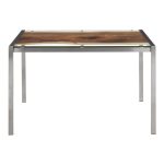 LumiSource Live Edge Contemporary Stainless Steel Glass Top Table 19 LumiSource Live Edge Contemporary Stainless Steel Glass Top Table