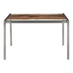 LumiSource Live Edge Contemporary Stainless Steel Glass Top Table 20 LumiSource Live Edge Contemporary Stainless Steel Glass Top Table