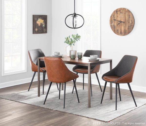 LumiSource Marche Contemporary Brown and Grey Chair Set of 2 1