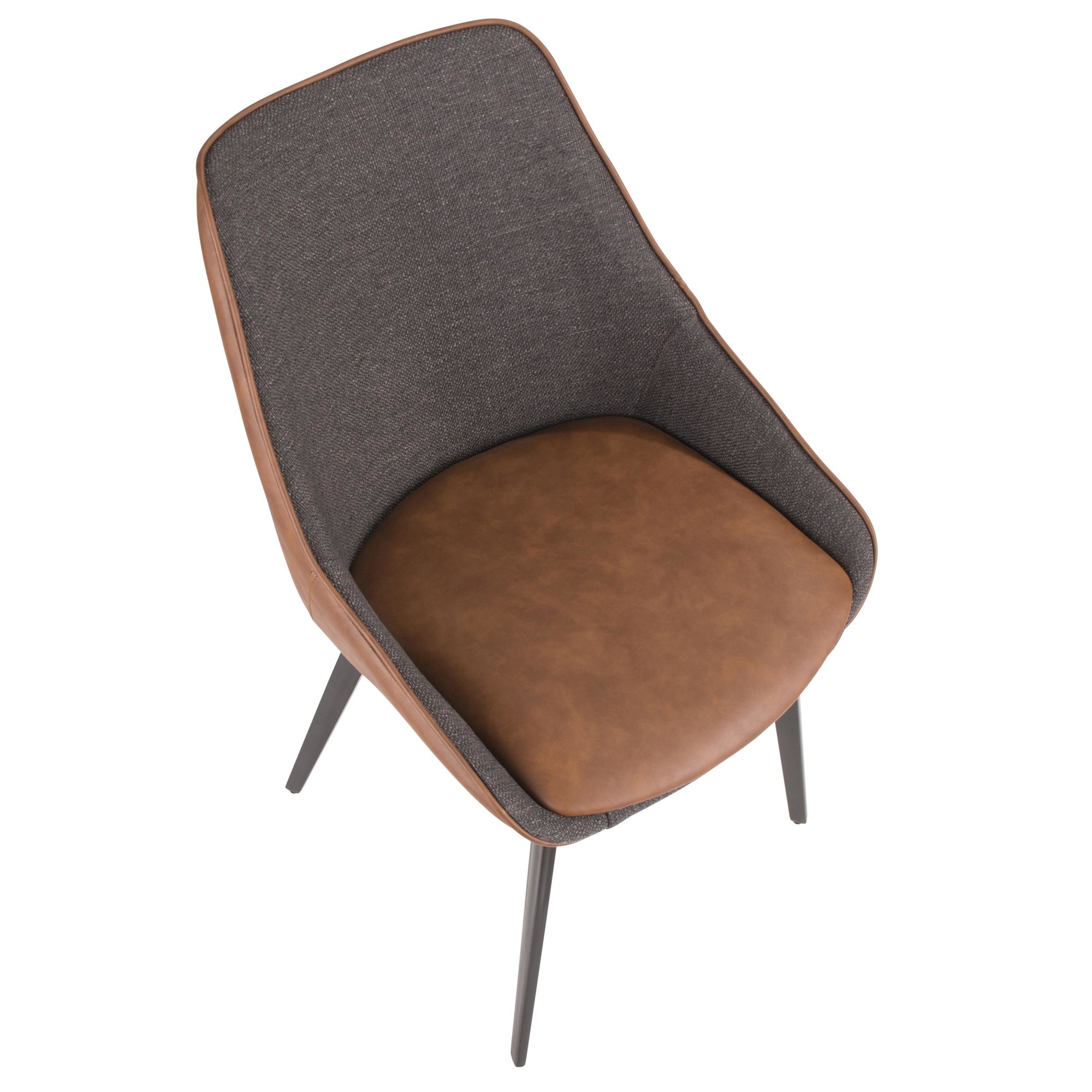 LumiSource Marche Contemporary Brown and Grey Chair (Set of 2) 11 LumiSource Marche Contemporary Brown and Grey Chair (Set of 2) - Image 11