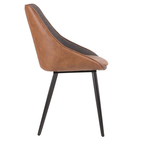 LumiSource Marche Contemporary Brown and Grey Chair Set of 2 6