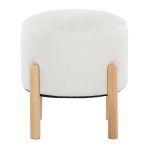 LumiSource Michelle 16-Inch Contemporary Cream Ottoman Natural Wood 12 LumiSource Michelle 16-Inch Contemporary Cream Ottoman Natural Wood