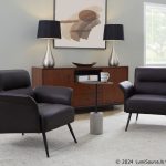 LumiSource Petal Espresso Faux Leather Black Metal Contemporary Accent Chair 16 LumiSource Petal Espresso Faux Leather Black Metal Contemporary Accent Chair