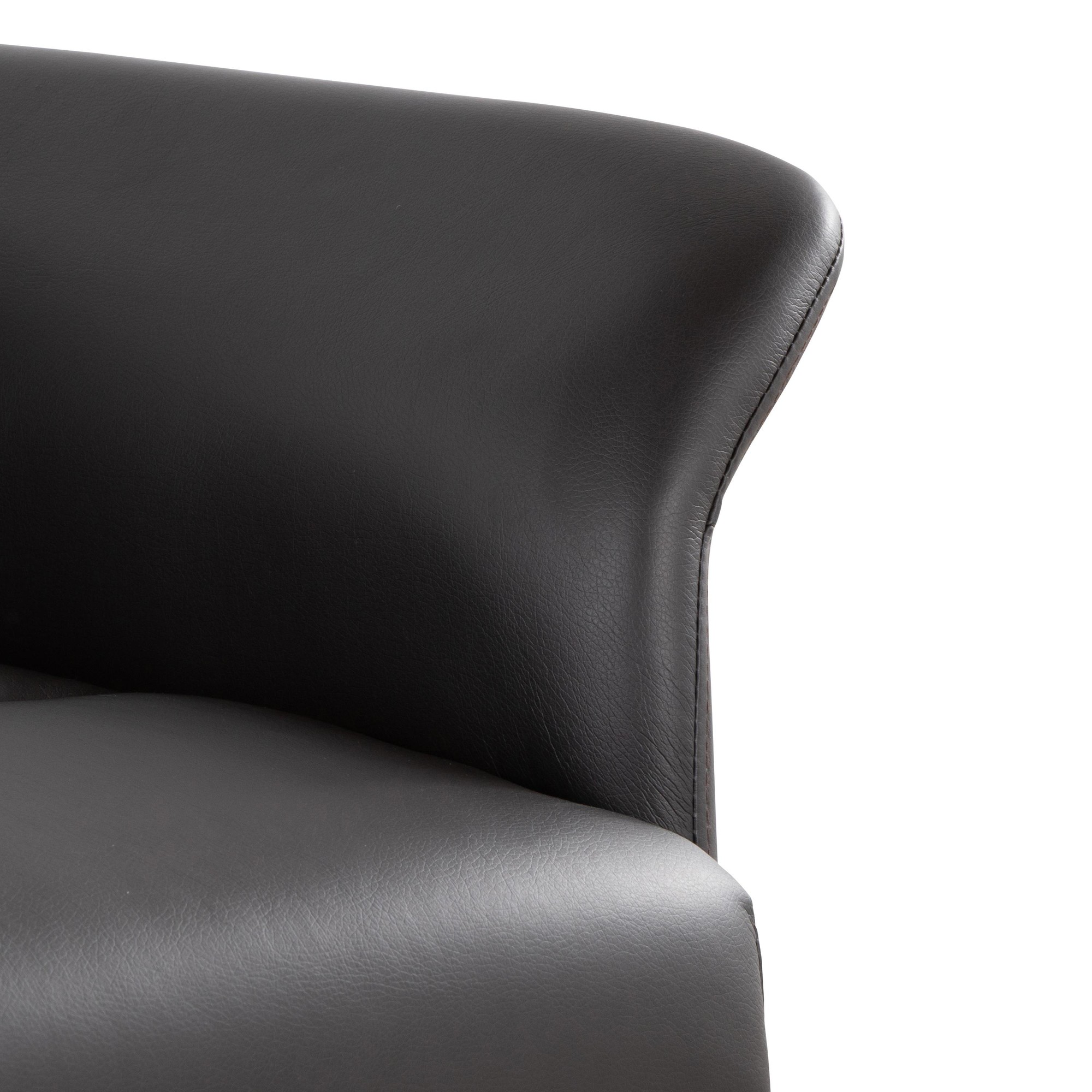 LumiSource Petal Espresso Faux Leather Black Metal Contemporary Accent Chair 11 LumiSource Petal Espresso Faux Leather Black Metal Contemporary Accent Chair - Image 11