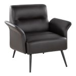 LumiSource Petal Espresso Faux Leather Black Metal Contemporary Accent Chair 17 LumiSource Petal Espresso Faux Leather Black Metal Contemporary Accent Chair