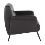 LumiSource Petal Espresso Faux Leather Black Metal Contemporary Accent Chair 18 LumiSource Petal Espresso Faux Leather Black Metal Contemporary Accent Chair