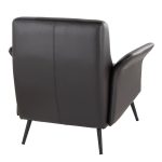 LumiSource Petal Espresso Faux Leather Black Metal Contemporary Accent Chair 19 LumiSource Petal Espresso Faux Leather Black Metal Contemporary Accent Chair