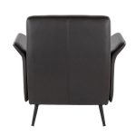 LumiSource Petal Espresso Faux Leather Black Metal Contemporary Accent Chair 20 LumiSource Petal Espresso Faux Leather Black Metal Contemporary Accent Chair