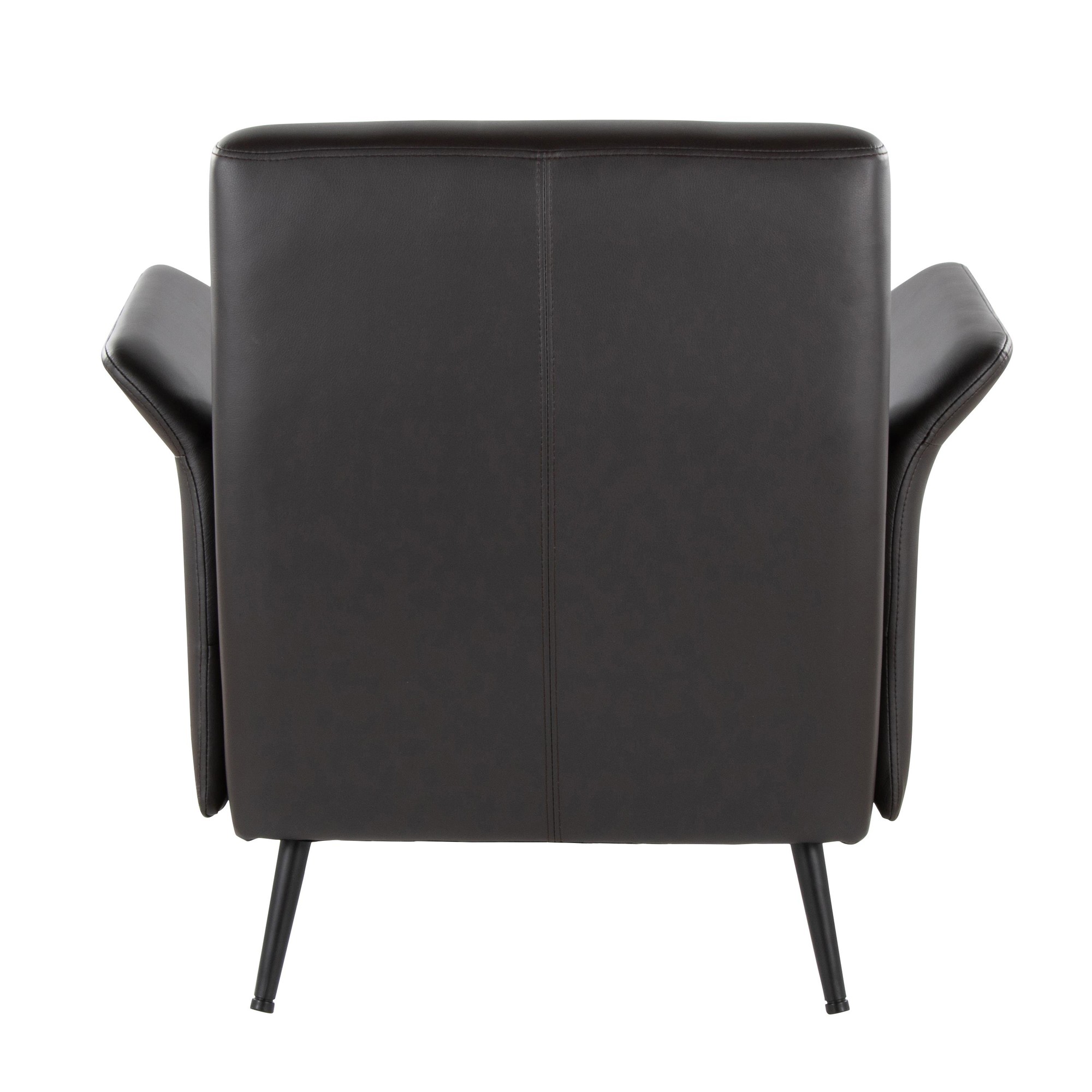 LumiSource Petal Espresso Faux Leather Black Metal Contemporary Accent Chair 6 LumiSource Petal Espresso Faux Leather Black Metal Contemporary Accent Chair - Image 6