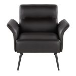 LumiSource Petal Espresso Faux Leather Black Metal Contemporary Accent Chair 21 LumiSource Petal Espresso Faux Leather Black Metal Contemporary Accent Chair