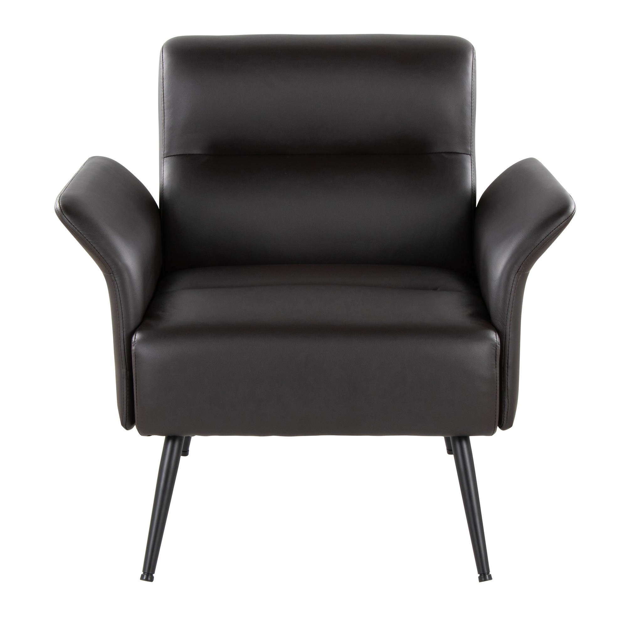 LumiSource Petal Espresso Faux Leather Black Metal Contemporary Accent Chair 7 LumiSource Petal Espresso Faux Leather Black Metal Contemporary Accent Chair - Image 7