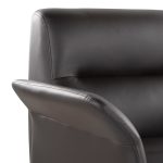LumiSource Petal Espresso Faux Leather Black Metal Contemporary Accent Chair 23 LumiSource Petal Espresso Faux Leather Black Metal Contemporary Accent Chair