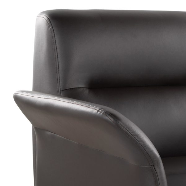 LumiSource Petal Espresso Faux Leather Black Metal Contemporary Accent Chair 8