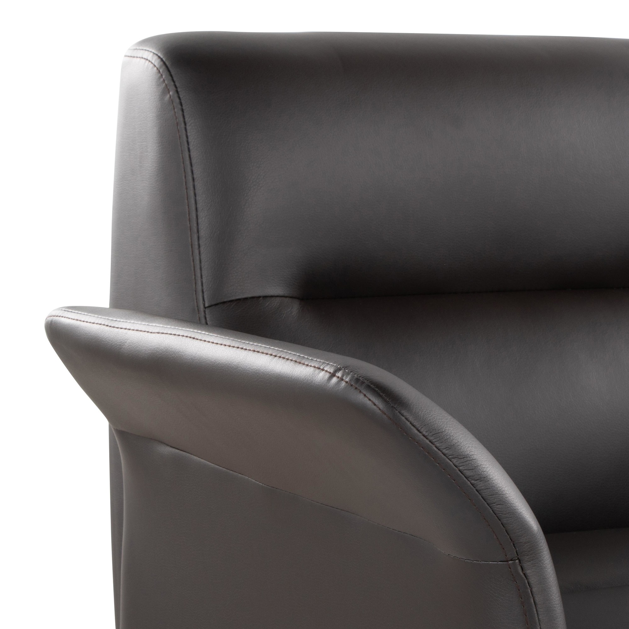 LumiSource Petal Espresso Faux Leather Black Metal Contemporary Accent Chair 9 LumiSource Petal Espresso Faux Leather Black Metal Contemporary Accent Chair - Image 9