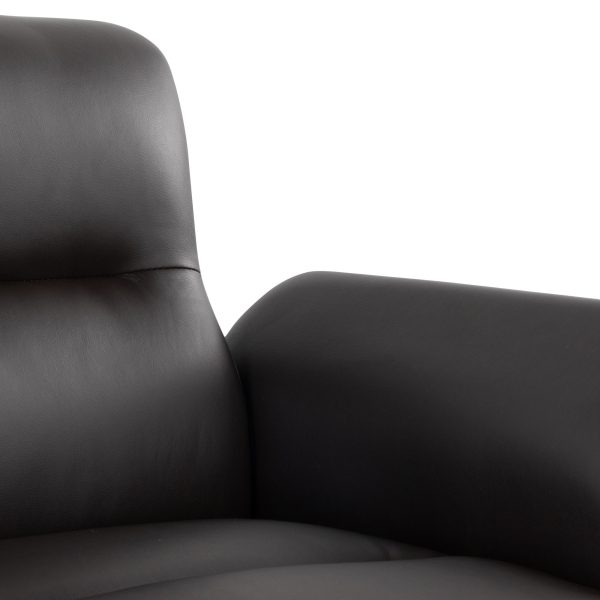 LumiSource Petal Espresso Faux Leather Black Metal Contemporary Accent Chair 9