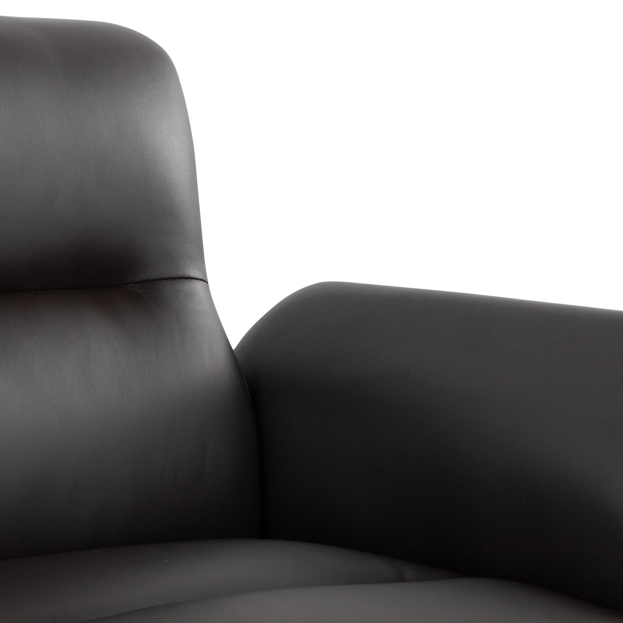 LumiSource Petal Espresso Faux Leather Black Metal Contemporary Accent Chair 10 LumiSource Petal Espresso Faux Leather Black Metal Contemporary Accent Chair - Image 10