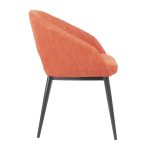 LumiSource Renee Orange Fabric Black Metal Contemporary Accent Chair 9 LumiSource Renee Orange Fabric Black Metal Contemporary Accent Chair