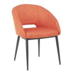 LumiSource Renee Orange Fabric Black Metal Contemporary Accent Chair 8 LumiSource Renee Orange Fabric Black Metal Contemporary Accent Chair