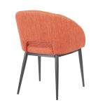 LumiSource Renee Orange Fabric Black Metal Contemporary Accent Chair 10 LumiSource Renee Orange Fabric Black Metal Contemporary Accent Chair