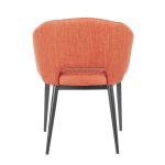 LumiSource Renee Orange Fabric Black Metal Contemporary Accent Chair 11 LumiSource Renee Orange Fabric Black Metal Contemporary Accent Chair