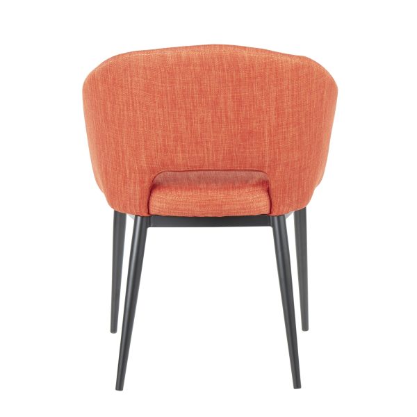LumiSource Renee Orange Fabric Black Metal Contemporary Accent Chair 3