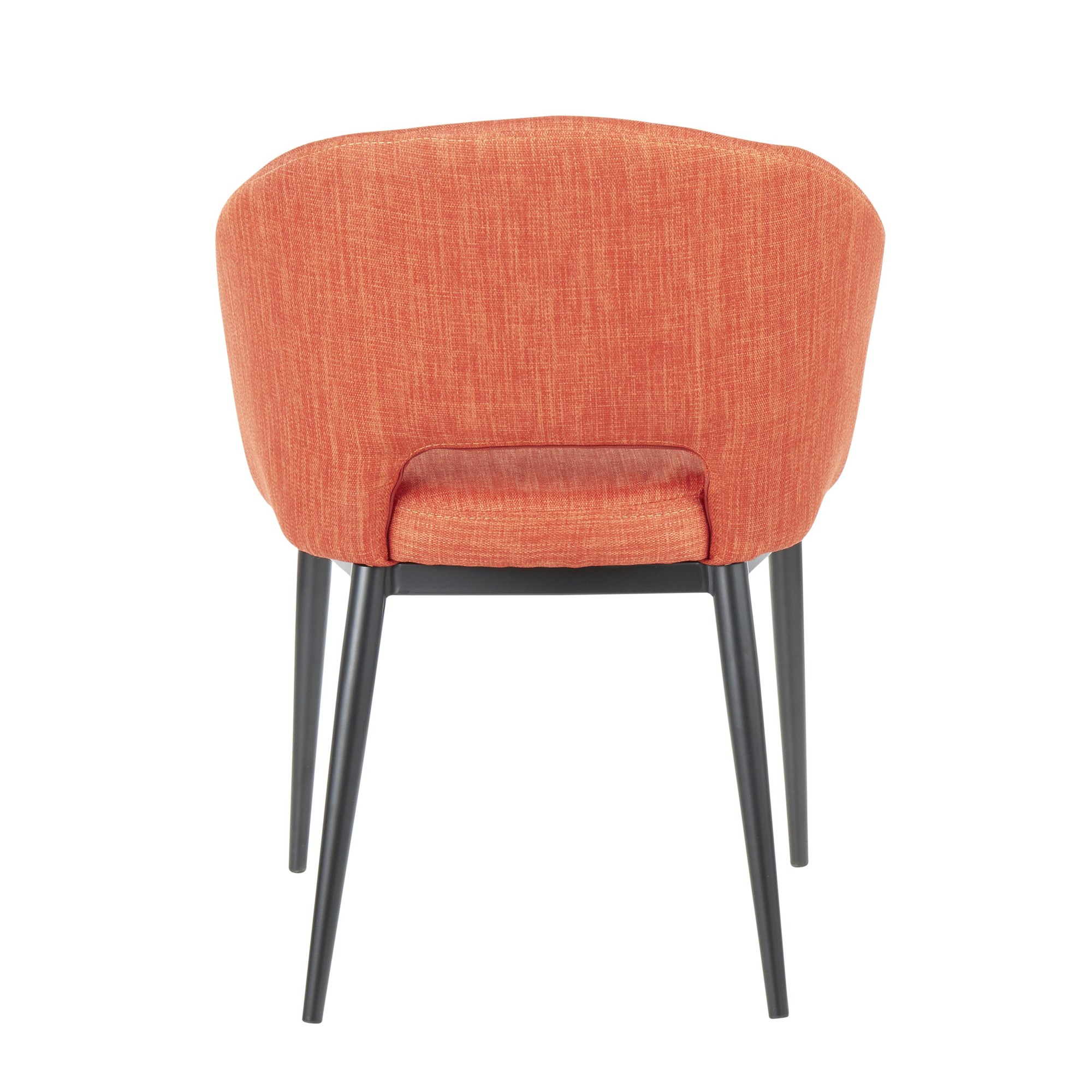 LumiSource Renee Orange Fabric Black Metal Contemporary Accent Chair 4 LumiSource Renee Orange Fabric Black Metal Contemporary Accent Chair - Image 4