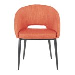 LumiSource Renee Orange Fabric Black Metal Contemporary Accent Chair 12 LumiSource Renee Orange Fabric Black Metal Contemporary Accent Chair