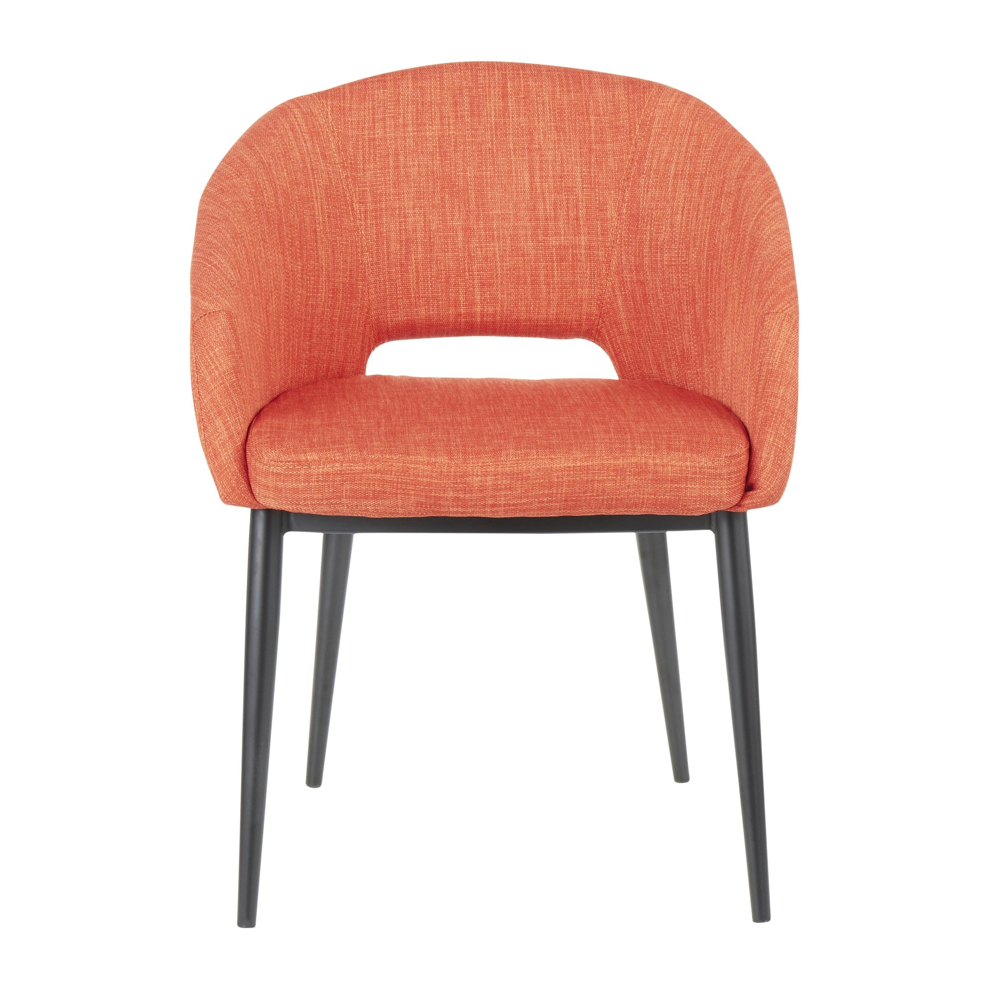 LumiSource Renee Orange Fabric Black Metal Contemporary Accent Chair 5 LumiSource Renee Orange Fabric Black Metal Contemporary Accent Chair - Image 5