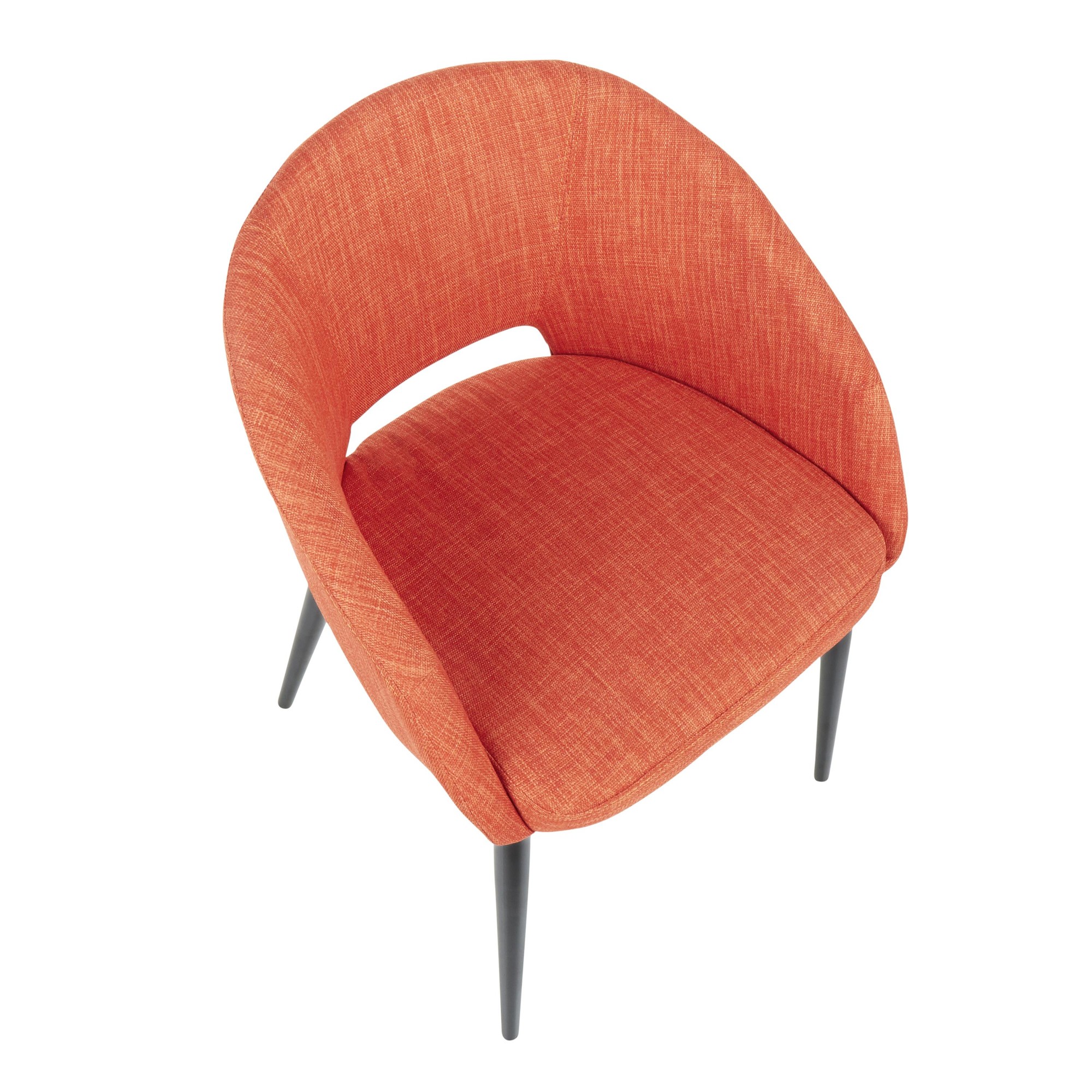 LumiSource Renee Orange Fabric Black Metal Contemporary Accent Chair 6 LumiSource Renee Orange Fabric Black Metal Contemporary Accent Chair - Image 6