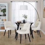 LumiSource Rina Black Wood Cream Mid-Century Dining Chairs (Set of 2) 15 LumiSource Rina Black Wood Cream Mid-Century Dining Chairs (Set of 2)
