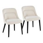 LumiSource Rina Black Wood Cream Mid-Century Dining Chairs (Set of 2) 17 LumiSource Rina Black Wood Cream Mid-Century Dining Chairs (Set of 2)