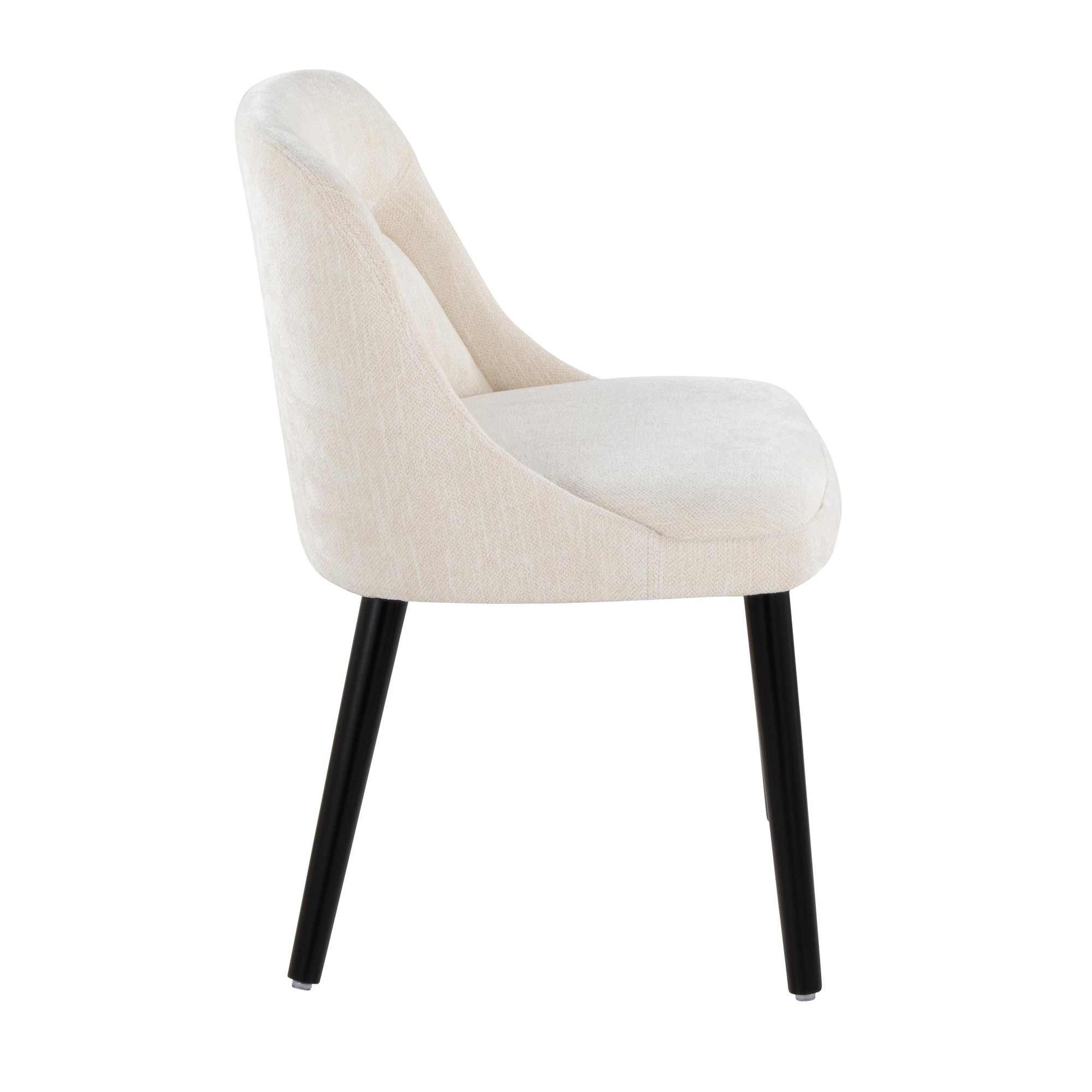 LumiSource Rina Black Wood Cream Mid-Century Dining Chairs (Set of 2) 7 LumiSource Rina Black Wood Cream Mid-Century Dining Chairs (Set of 2) - Image 7