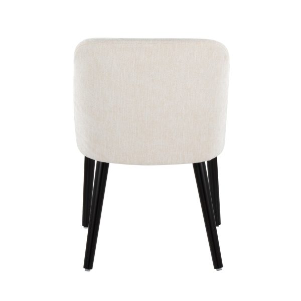 LumiSource Rina Black Wood Cream Mid Century Dining Chairs Set of 2 8